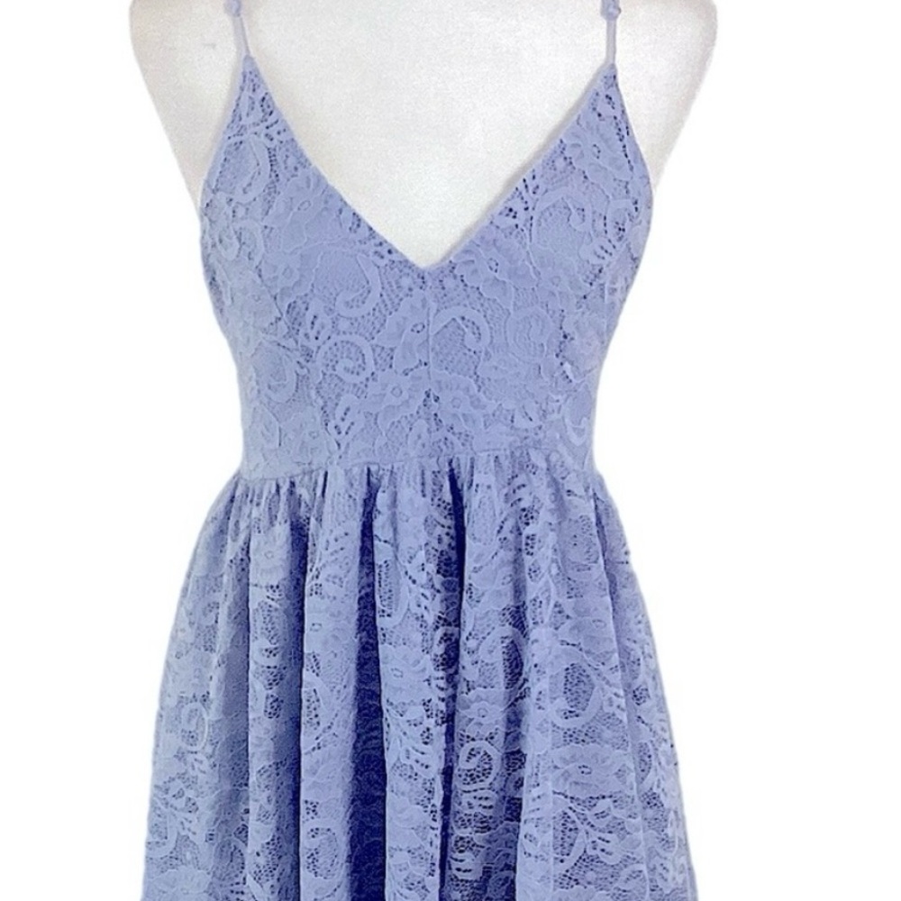 Sam Edelman Eventide Lace Dusty Blue Romper - Picture 3 of 10